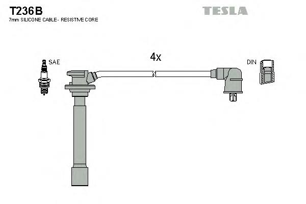 T236B Tesla дріт високовольтні, комплект