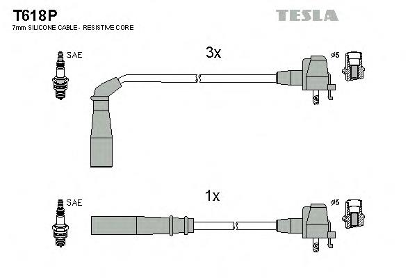 Дріт високовольтний, комплект T618P Tesla