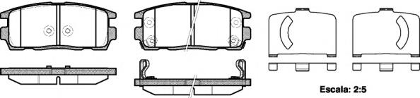 Колодки гальмові задні, дискові P1360312 Woking