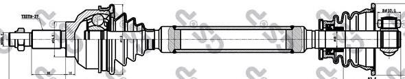 Піввісь (привід) передня, ліва 250207 GSP