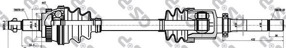 Піввісь (привід) передня, права 250019 GSP