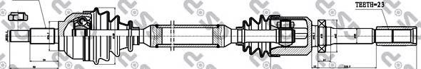 Піввісь (привід) передня, права 250445 GSP