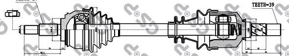 Піввісь (привід) передня, ліва 250444 GSP