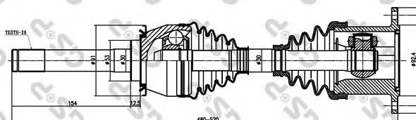 Піввісь (привід) передня 266002 GSP