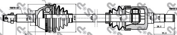 Піввісь (привід) передня, ліва 218036 GSP