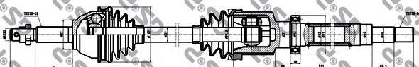 Піввісь (привід) передня, права 218142 GSP