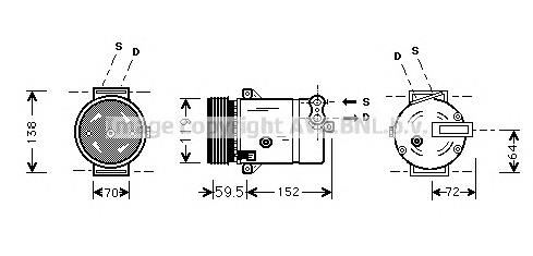 Компресор кондиціонера OLK318 Prasco