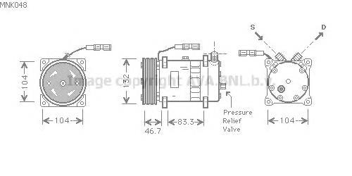 Компресор кондиціонера MNK048 Prasco