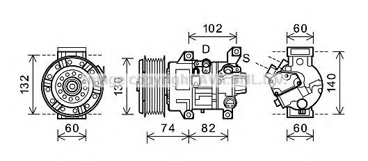 Компресор кондиціонера TOK607 Prasco