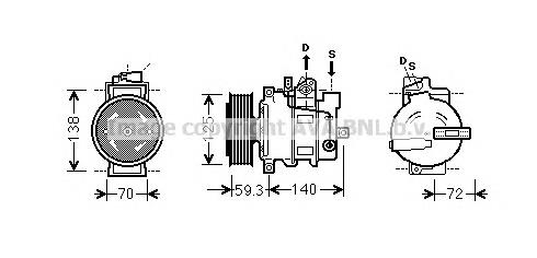 Компресор кондиціонера AIK313 Prasco