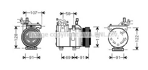 Компресор кондиціонера HYK161 Prasco