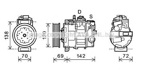 Компресор кондиціонера VWK321 Prasco