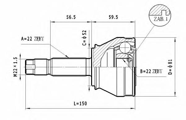 ШРУС зовнішній передній C329 Statim