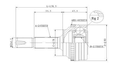 ШРУС зовнішній передній C585 Statim