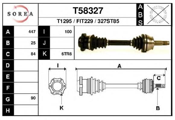 Піввісь (привід) передня, ліва T58327 EAI