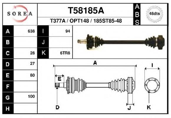 Купити Піввісь задня Opel Omega B 25, 26, 27