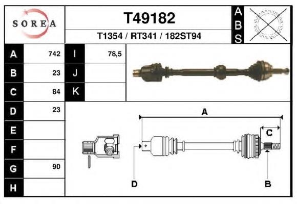 T49182 EAI Привід передній правий