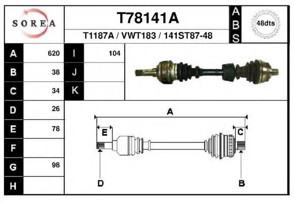 Купити T78141A EAI Ліва піввісь