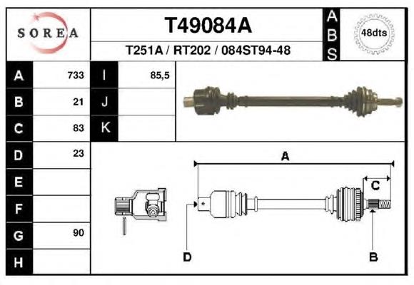 T49084A EAI Привід передній правий