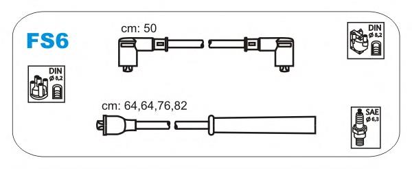 Дроти запалювання Janmor FS6 ціна, від 19.25 USD