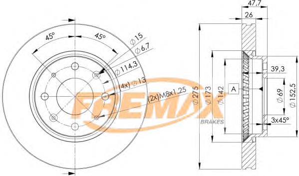 Диск переднього гальма Fremax BD5002 ціна, від 38.04 USD
