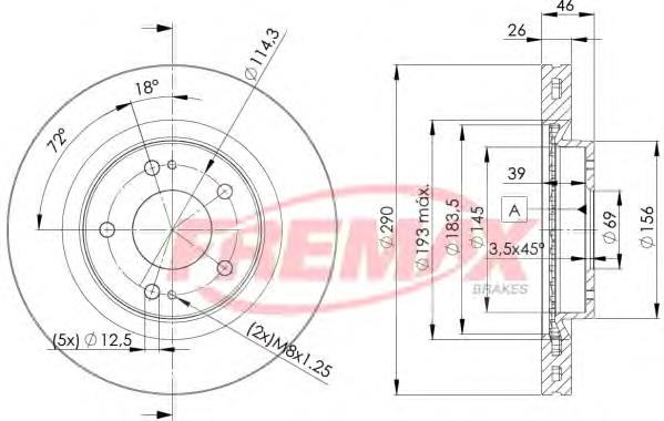 BD7031 Fremax Гальмо дискове переднє