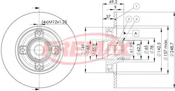 Купити BD4745 Fremax Диск заднього гальма