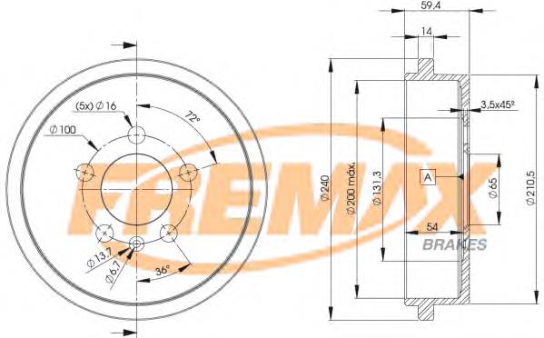 Купити BD9617 Fremax Барабан гальмівний задній