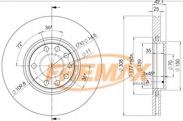 Гальмівні диски передні BD9061 Fremax