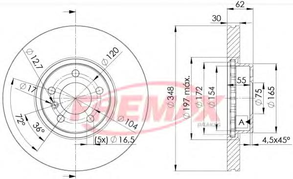 Диск переднього гальма Fremax BD1986 ціна, від 112.02 USD