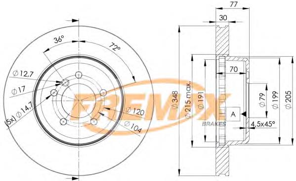 Диск гальмівний передній BD3402 Fremax