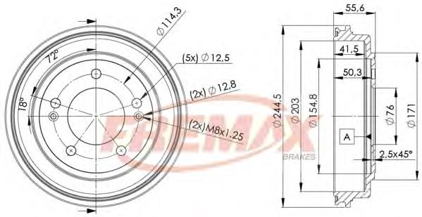 Барабан гальмівний задній BD5174 Fremax