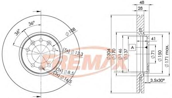 Диск переднього гальма Fremax BD4755 ціна, від 55.61 USD