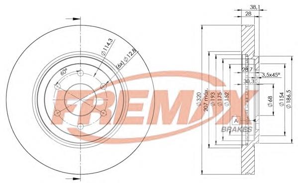 Диск переднього гальма Fremax BD4199 ціна, від 48.77 USD