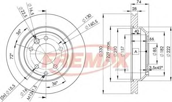 Диск гальмівний задній BD3328 Fremax