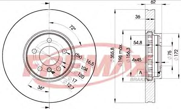 Диск гальмівний передній BD5684 Fremax