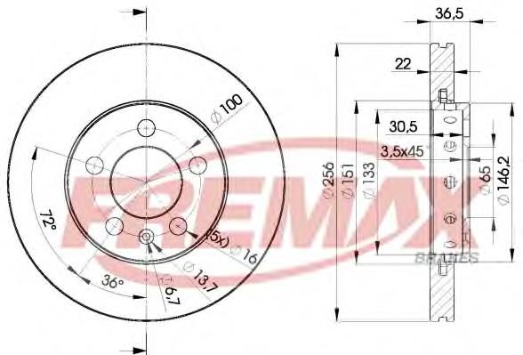 Диск переднього гальма Fremax BD5602 ціна, від 31.96 USD