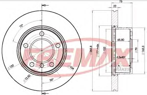 Диск гальмівний передній BD4629 Fremax