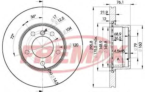 Диск гальмівний передній BD4839 Fremax