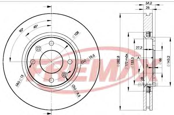 Диск переднього гальма Fremax BD4752 ціна, від 38.01 USD