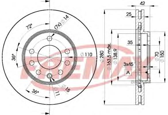 Диск гальмівний передній Fremax BD9060