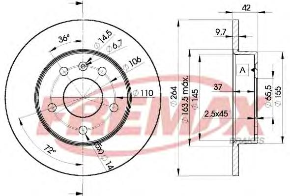 Купити BD9110 Fremax Диск заднього гальма