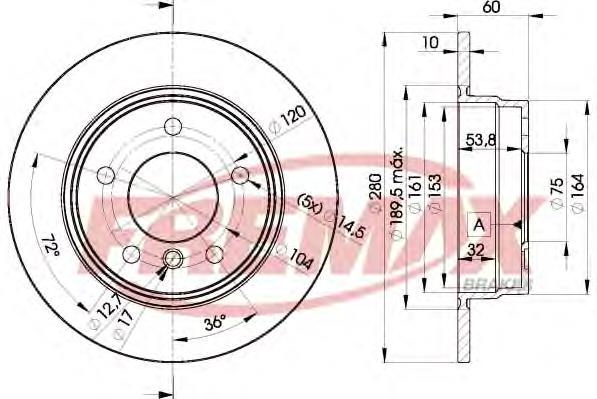 Диск гальмівний задній BD8936 Fremax