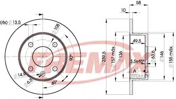 Диск гальмівний передній BD7291 Fremax