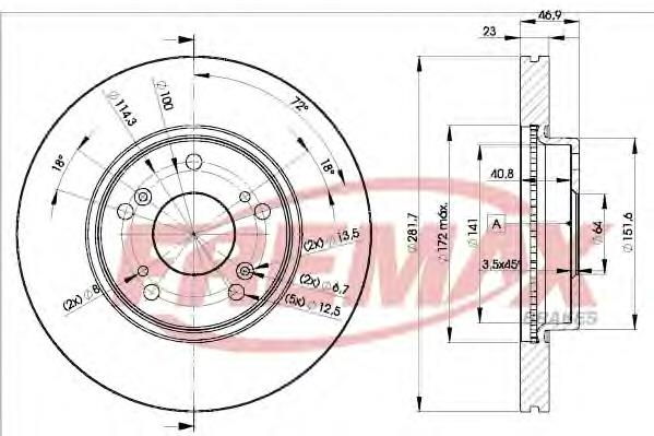 Диск переднього гальма Fremax BD1705 ціна, від 44.71 USD