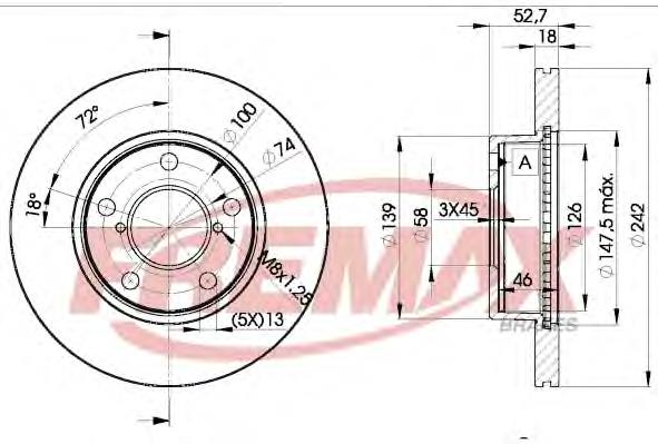 Диск гальмівний передній BD0032 Fremax