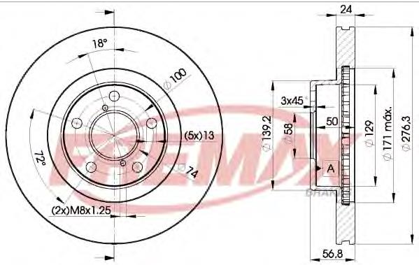 BD0033 Fremax Гальмо дискове переднє