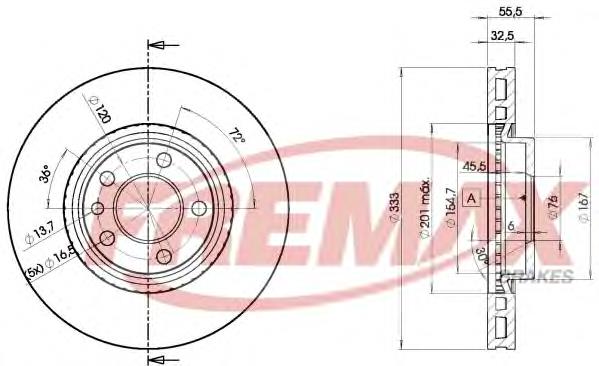 Диск переднього гальма Fremax BD3020 ціна, від 45.58 USD