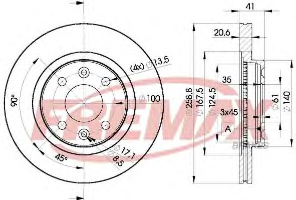 Диск гальмівний передній Fremax BD3550