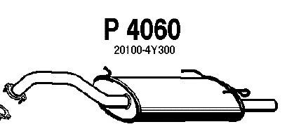 201004Y300 Nissan глушник, задня частина